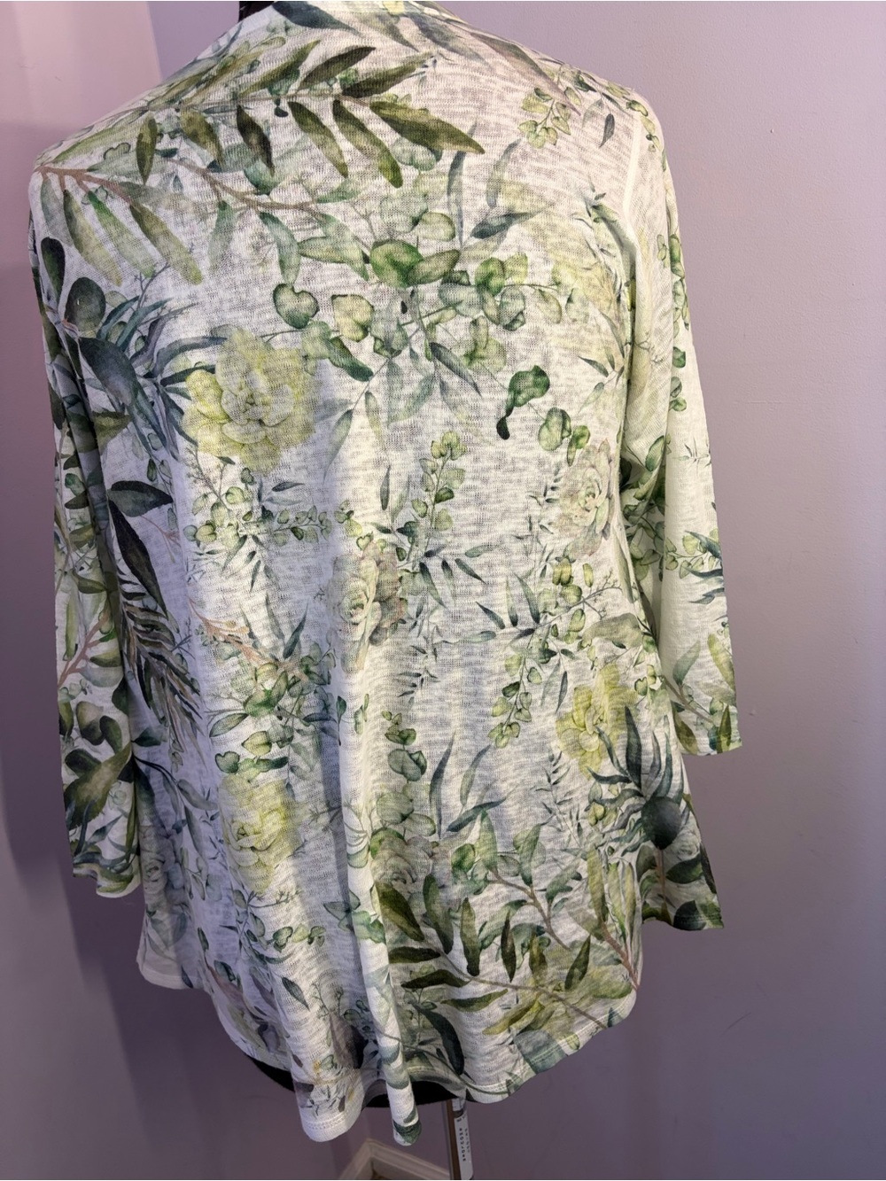 Et Lois Green Print Light Top,Size XL - Picture 3 of 10
